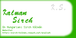 kalman sirch business card