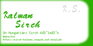 kalman sirch business card